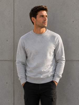 Bluza Sweatshirt Unisex JHK z nadrukiem - szara